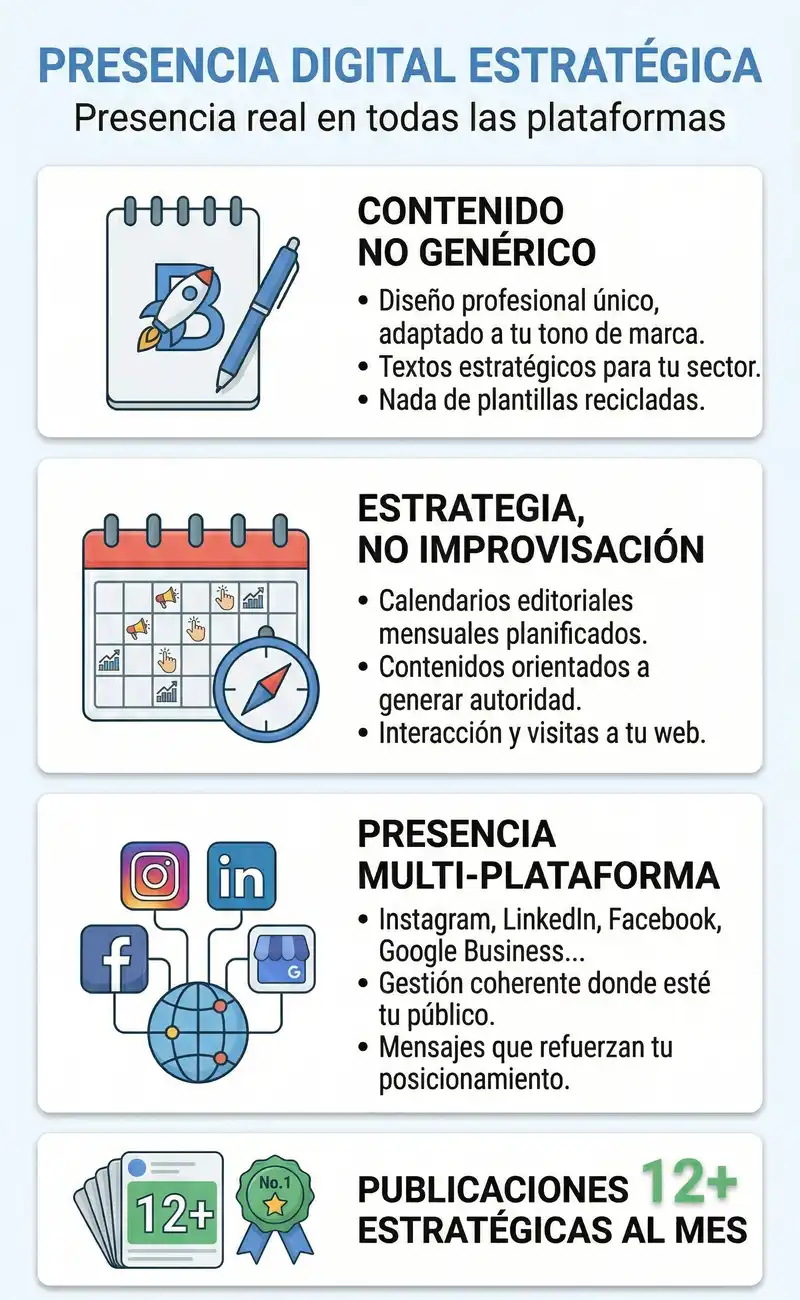 Gestión profesional de redes sociales y presencia digital