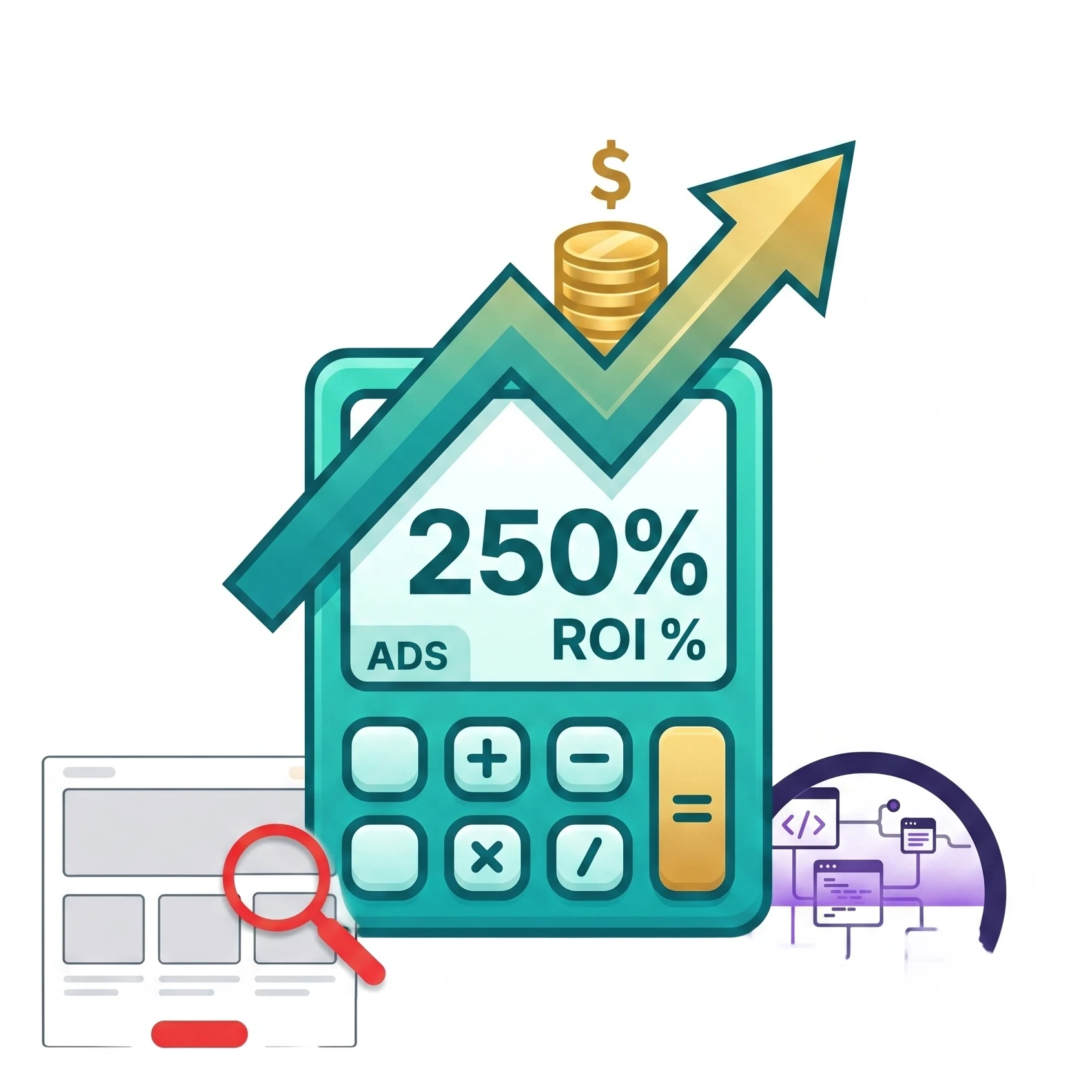Captura de la calculadora ROI Google Ads IMPERO con CAC, ROAS, beneficio neto y payback period